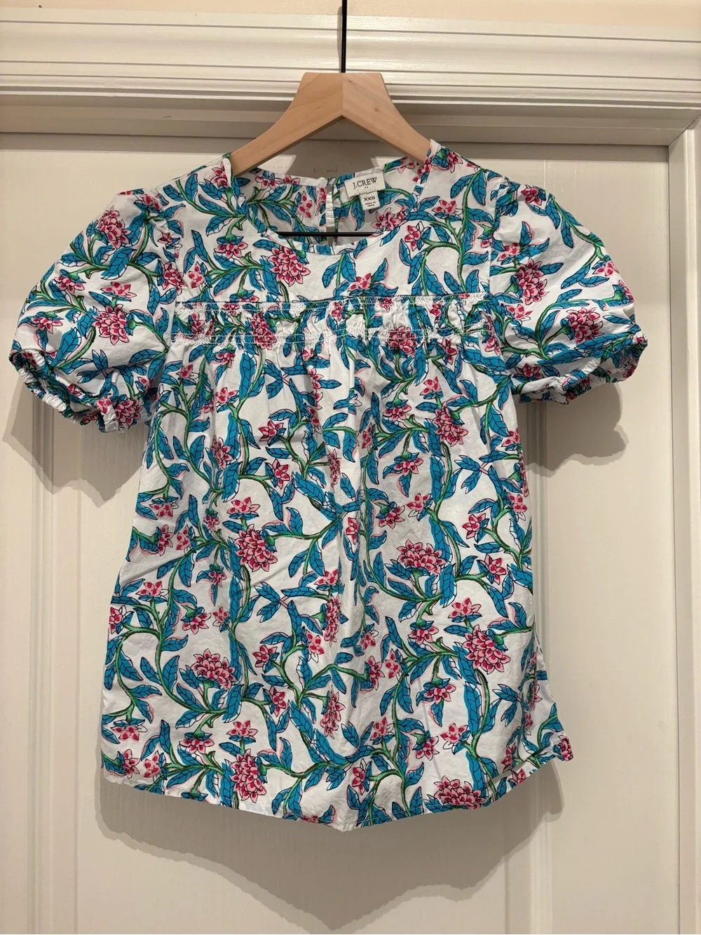 Women’s J.Crew floral puff sleeve blouse size XXS